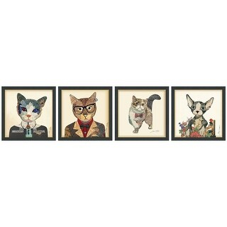 Cats Set Dimensional Collage Wall Art Framed Under Glass - Bed Bath & Beyond - 28647835 with regard to The Unique Appeal of Handmade English Bulldog Wall Art