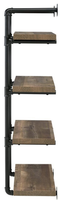Coaster Elmcrest 24-Inch Wood Wall Shelf Black And Rustic Oak ... with Discovering the Aesthetic Appeal of Coaster Elmcrest Shelving