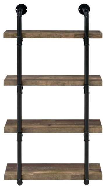 Coaster Elmcrest 24-Inch Wood Wall Shelf Black And Rustic Oak ... with regard to Discovering the Aesthetic Appeal of Coaster Elmcrest Shelving