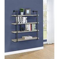 Coaster Elmcrest 40-Inch Wood Wall Shelf Black And Gray Driftwood ... for A Deep Dive into the Coaster Elmcrest Shelf Black and Rustic Oak Design