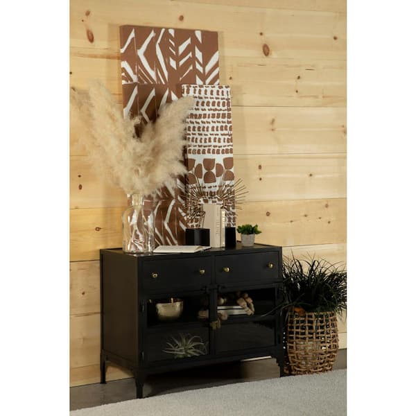 Coaster Sadler Black 2-Drawer Accent Cabinet With Glass Doors 951761 ... with Stone-Textured 5 Drawer Accent Cabinet With Doors