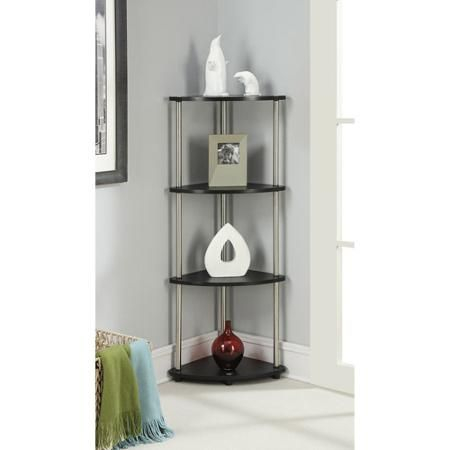 Convenience Concepts Designs2Go 4 Tier Corner Shelf, Black - Walmart ... for Corner Shelf, Black