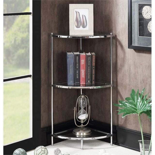 Convenience Concepts Royal Crest 3 Tier Corner Shelf In Chrome For Sale Online | Ebay with Choosing the Right Corner Storage The Royal Crest Shelf Reviewed