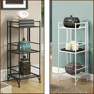 Convenience Concepts S10-110 5 Tier Folding Metal Corner Shelf, Black ... regarding Corner Shelf, Black