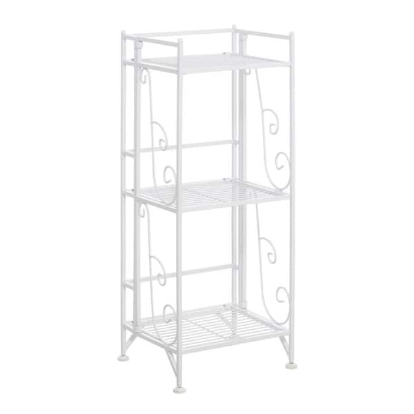 Convenience Concepts Xtra Storage 13 In. W X 57.5 In. H X 11.25 In. D White 3-Tier Folding Metal ... in The Secret to Clutter-Free Living How This Two-Tier Shelf Transforms Your Home