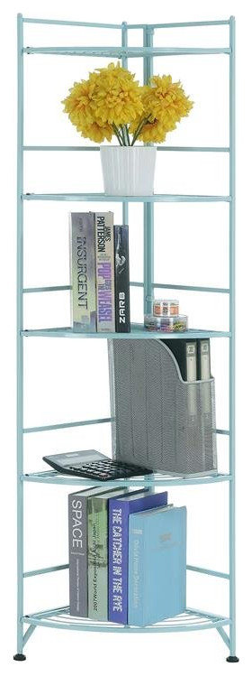 Convenience Concepts Xtra Storage Five-Tier Folding Corner Shelf In ... for Convenience Concepts Xtra Storage Five-Tier Folding Shelf In Green Metal