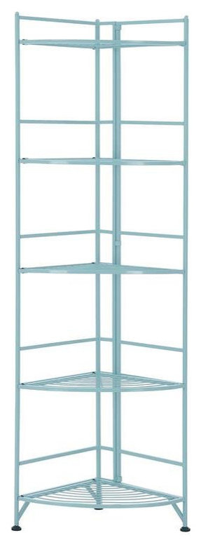 Convenience Concepts Xtra Storage Five-Tier Folding Corner Shelf In ... throughout Convenience Concepts Xtra Storage Five-Tier Folding Shelf In Green Metal