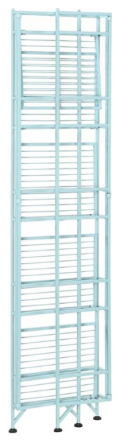 Convenience Concepts Xtra Storage Five-Tier Folding Shelf In Green ... throughout Green Metal Folding Shelf Smart Storage Solutions for Any Room