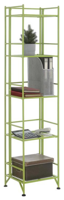 Convenience Concepts Xtra Storage Five-Tier Folding Shelf With Green ... with Green Metal Folding Shelf Smart Storage Solutions for Any Room