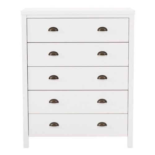 Corliving - Boston 5-Drawer Dresser - White | National Credit Direct throughout Beyond the Basics Exploring the Versatility of the CorLiving Boston 6 Drawer Dresser Black