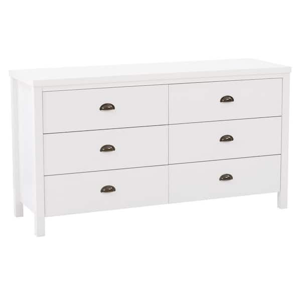 Corliving Boston 6-Drawer White Dresser 30"H X 55"W X 18"D Bsa-301-W ... with Beyond the Basics Exploring the Versatility of the CorLiving Boston 6 Drawer Dresser Black