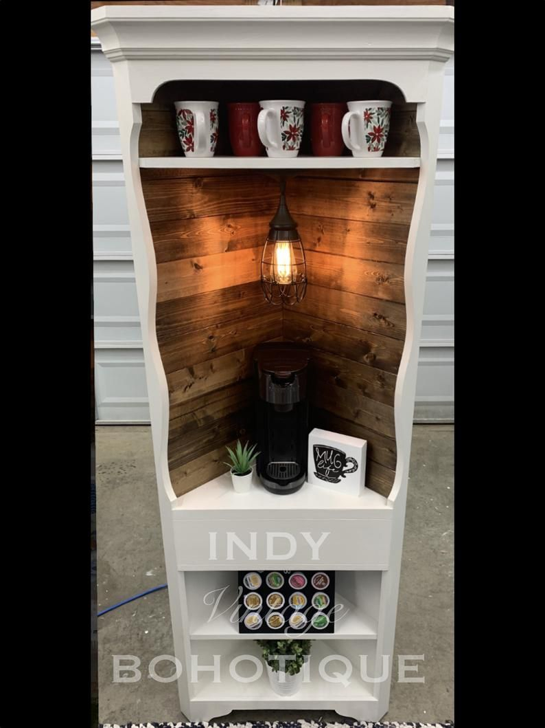 Corner Cabinet Coffee Bar – Artofit within Gewnee Corner Cabinet, Coffee