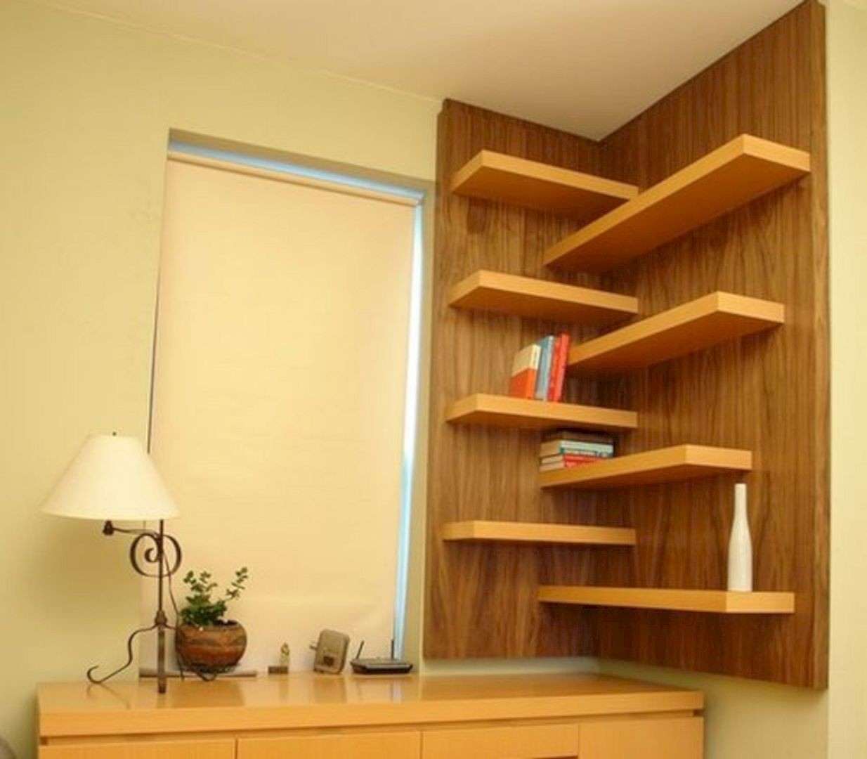Corner Floating Shelves - Foter for Maximizing Vertical Space: Ingenious Corner Shelf Designs That Work