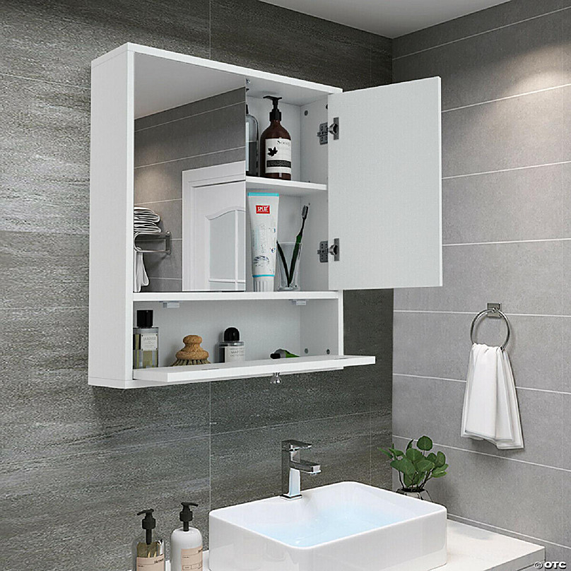 Costway Bathroom Cabinet Medicine Cabinet Double Mirror Door Wall Mount ... pertaining to Maximizing Space A Look at the Costway Wall Cabinet with Mirror
