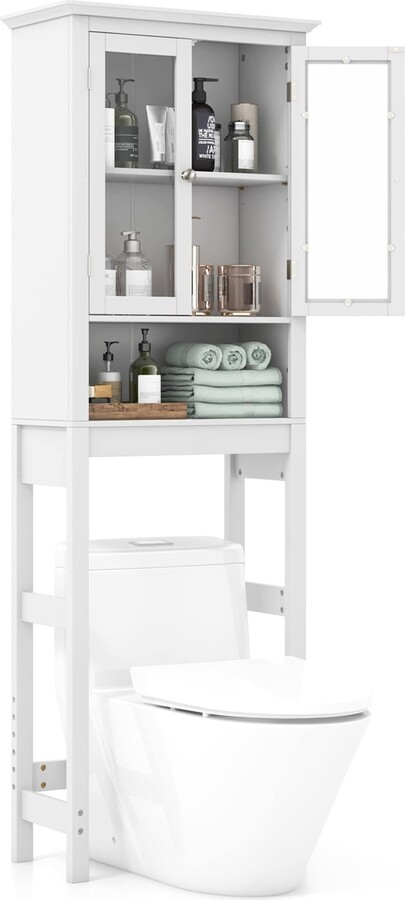 Costway Bathroom Spacesaver Over The Toilet Door Storage Cabinet Tower ... throughout Is the Costway Toilet Tower Rack the Solution to Your Bathroom Clutter