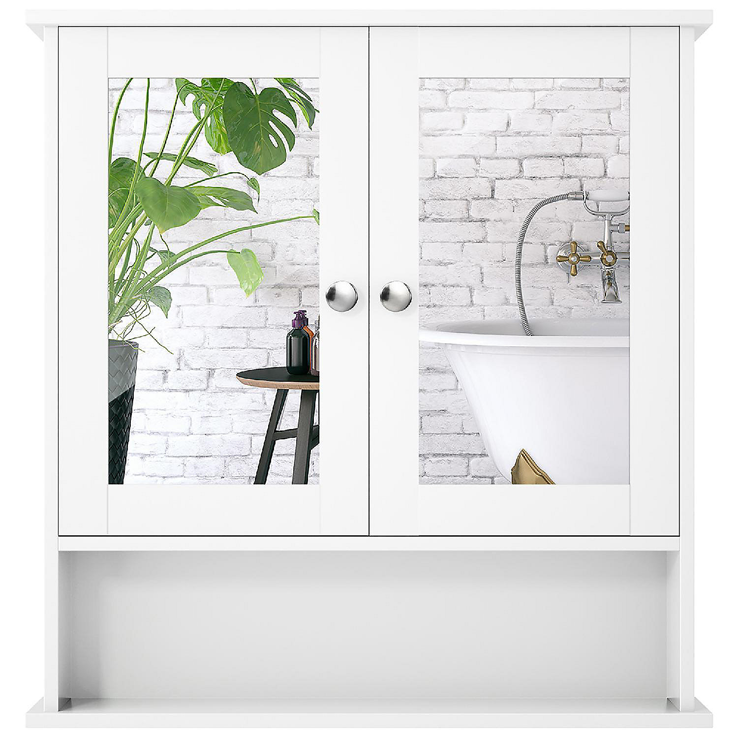 Costway New Bathroom Wall Cabinet Double Mirror Door Cupboard Storage ... for Maximizing Space A Look at the Costway Wall Cabinet with Mirror