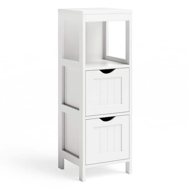 Costway White Bathroom Floor Cabinet Storage Cabinet Side Organizer ... pertaining to Costway White Floor Storage Cabinet Bathroom Organizer Cupboard Drawer Shelf