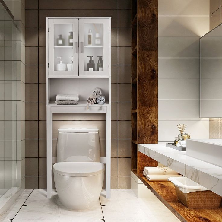 Costway Wooden Over The Toilet Storage Cabinet Spacesaver Organizer ... inside Is the Costway Toilet Tower Rack the Solution to Your Bathroom Clutter