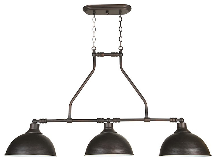 Craftmade Timarron 3 Light Island, Aged Bronze W/Hammered Metal - Transitional - Kitchen Island ... intended for Craftmade Timarron 3 Light Island, Antique Nickel W/Hammered Metal