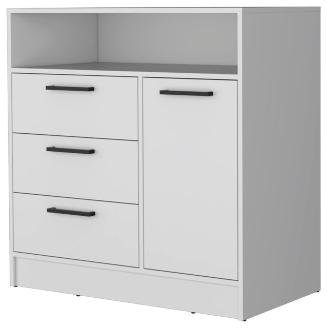Cresco 3 Drawer Dresser - Transitional - Dressers - By Fm Furniture | Houzz with regard to Choosing the Right Storage Solution The Cresco 3 Drawer Dresser in White