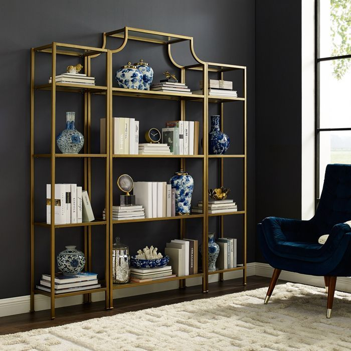 Crosley 80.5" 67" Aimee Etagere Set: Farmhouse Style, Anti-Tip, 12-Tier ... regarding Aimee Etagere Set Inspiring Ways to Integrate It Into Your Home