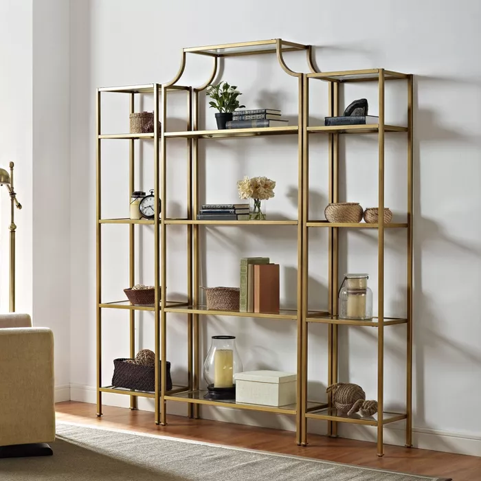 Crosley 80.5" 67" Aimee Etagere Set: Farmhouse Style, Anti-Tip, 12-Tier ... regarding Aimee Etagere Set