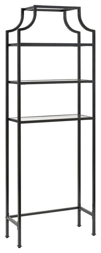 Crosley Furniture Aimee 3 Shelf Metal/Glass Spacesaver In Oil Rubbed ... inside Aimee Wall Shelf, Oil Rubbed Bronze