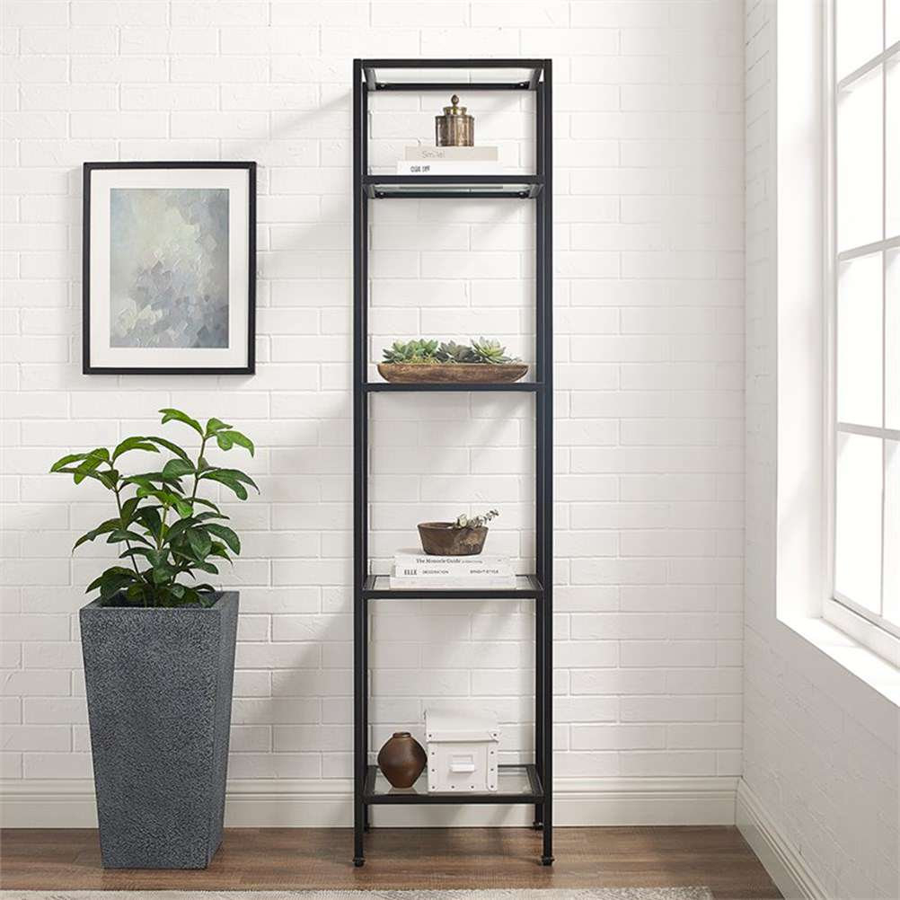 Crosley Furniture Aimee 4 Shelf Metal Etagere Bookcase In Oil Rubbed ... throughout Aimee Wall Shelf, Oil Rubbed Bronze