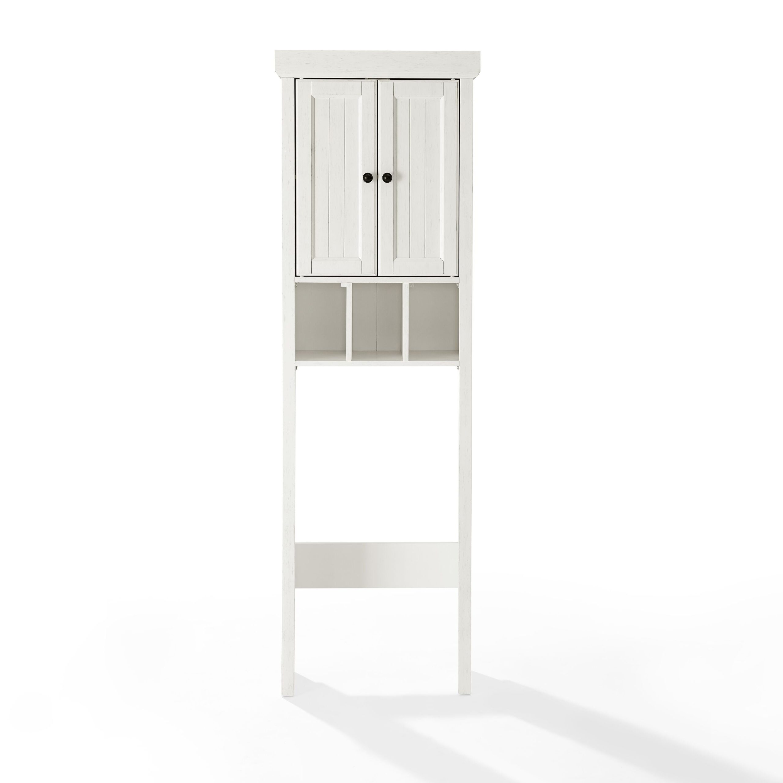 Crosley Furniture Seaside 2 Door Wood Spacesaver In Distressed White ... with regard to Unlocking Storage Potential The Crosley Seaside Spacesaver Explained