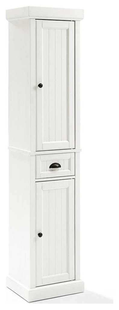 Crosley Furniture Seaside 2 Drawer Wood Linen Cabinet In Distressed ... regarding Crosley Furniture Seaside 2 Door Wood Spacesaver In Distressed White