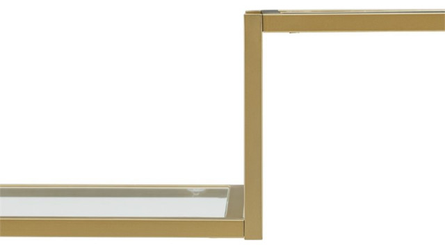 Crosley Furniture Sloane Art Deco Glass Metal Etagere In Gold ... intended for How the Sloane Etagere Elevates Any Room's Decor