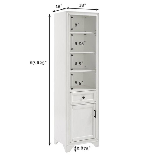 Crosley Furniture Tara Wood Classic Linen Cabinet In Vintage White ... for Crosley Furniture Tara Wood Classic Linen Cabinet In Vintage White/Black