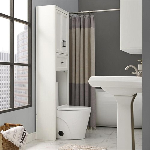 Crosley Furniture Tara Wood Classic Spacesaver In Vintage White/Black ... inside Finding Your Perfect Fit The Crosley Tara Wood Spacesaver in Vintage White/Black