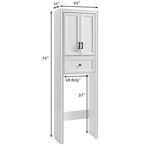 Crosley Furniture Tara Wood Classic Spacesaver In Vintage White/Black ... throughout Crosley Furniture Tara Wood Classic Spacesaver In Vintage White/Black