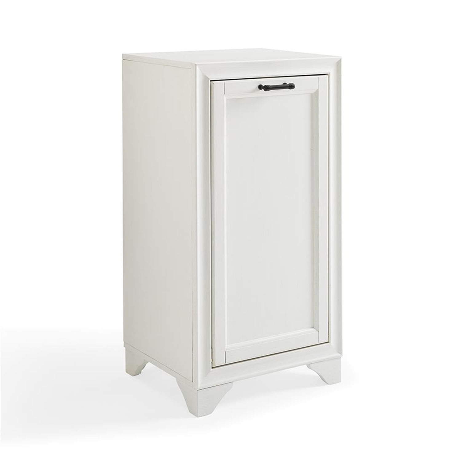 Crosley Furniture Tara Wood Laundry Hamper In Vintage White/Black ... pertaining to Crosley Furniture Tara Wood Classic Linen Cabinet In Vintage White/Black