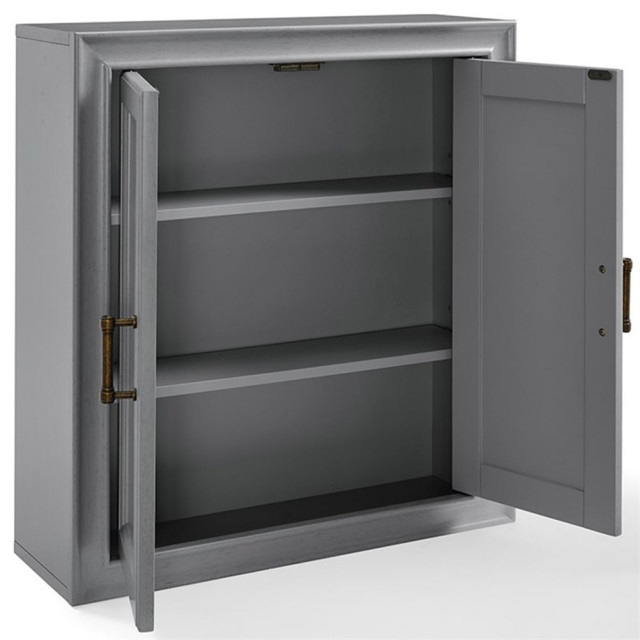Crosley Furniture Tara Wood Medicine Cabinet In Vintage White/Black ... within Bringing Classic Charm Home The Tara Linen Cabinet Explained
