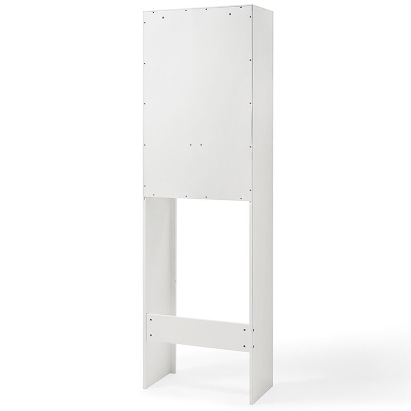 Crosley Tara Classic Spacesaver In Vintage White | Homesquare in Crosley Furniture Tara Wood Classic Spacesaver In Vintage White/Black
