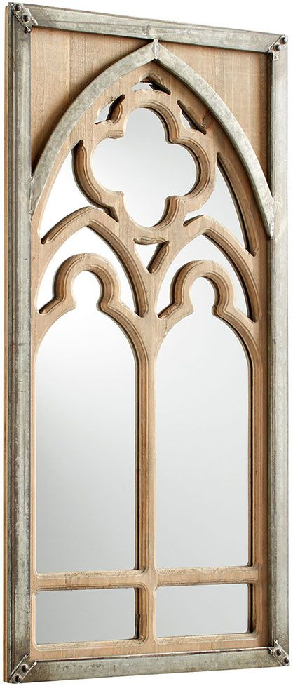 Cyan 09841 Carlita Modern Galvanized Metal And Natural Wood Wall Mirror - Cyn-09841 | Wood Wall ... intended for Carlita Mirror