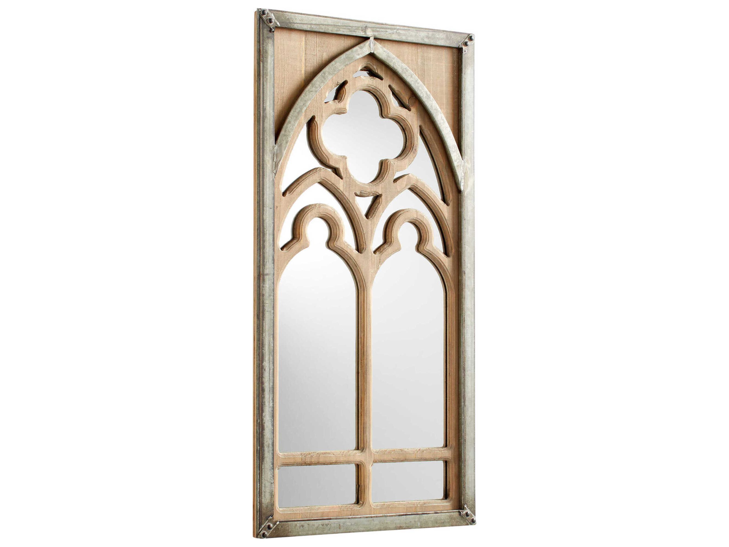Cyan Design Carlita Galvanized Metal / Natural Wood Mirror | C39841 intended for Beyond the Glare Understanding Carlita Mirror's Impact