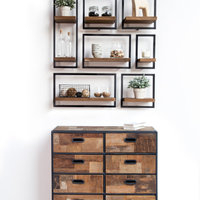 D-Bodhi 14" Wide Metal Frame Wall Shelf - Industrial - Display And Wall ... intended for D-Bodhi Metal Frame Wall Box, Brown