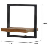 D-Bodhi 14" Wide Metal Frame Wall Shelf - Industrial - Display And Wall ... with D-Bodhi Metal Frame Wall Box, Brown