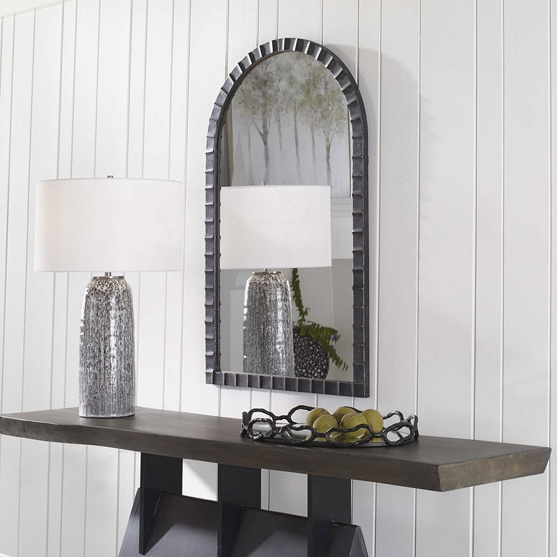 Dandridge Black Arch Mirror Uttermost | Furniture Cart pertaining to Uttermost Dandridge Black Arch Mirror