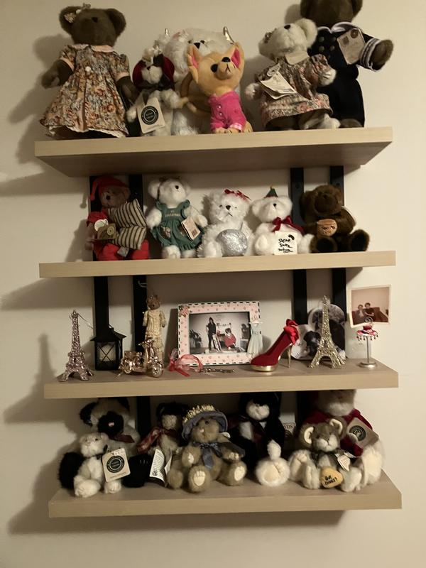 Danya B 4-Tier Floating Bracket Wall Shelf, Black Metal Finish - Macy's with Achieving an Organized Home with the Danya B. White Birch Shelf