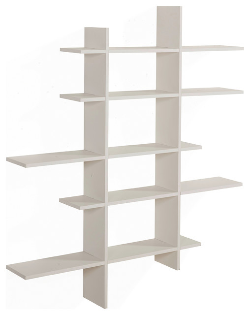 Danya B 5 Level Black Asymmetric Wall Shelf - Contemporary - Display And Wall Shelves - By Danya ... regarding A Closer Look at the Danya B 5-Level Asymmetric Shelf Installation
