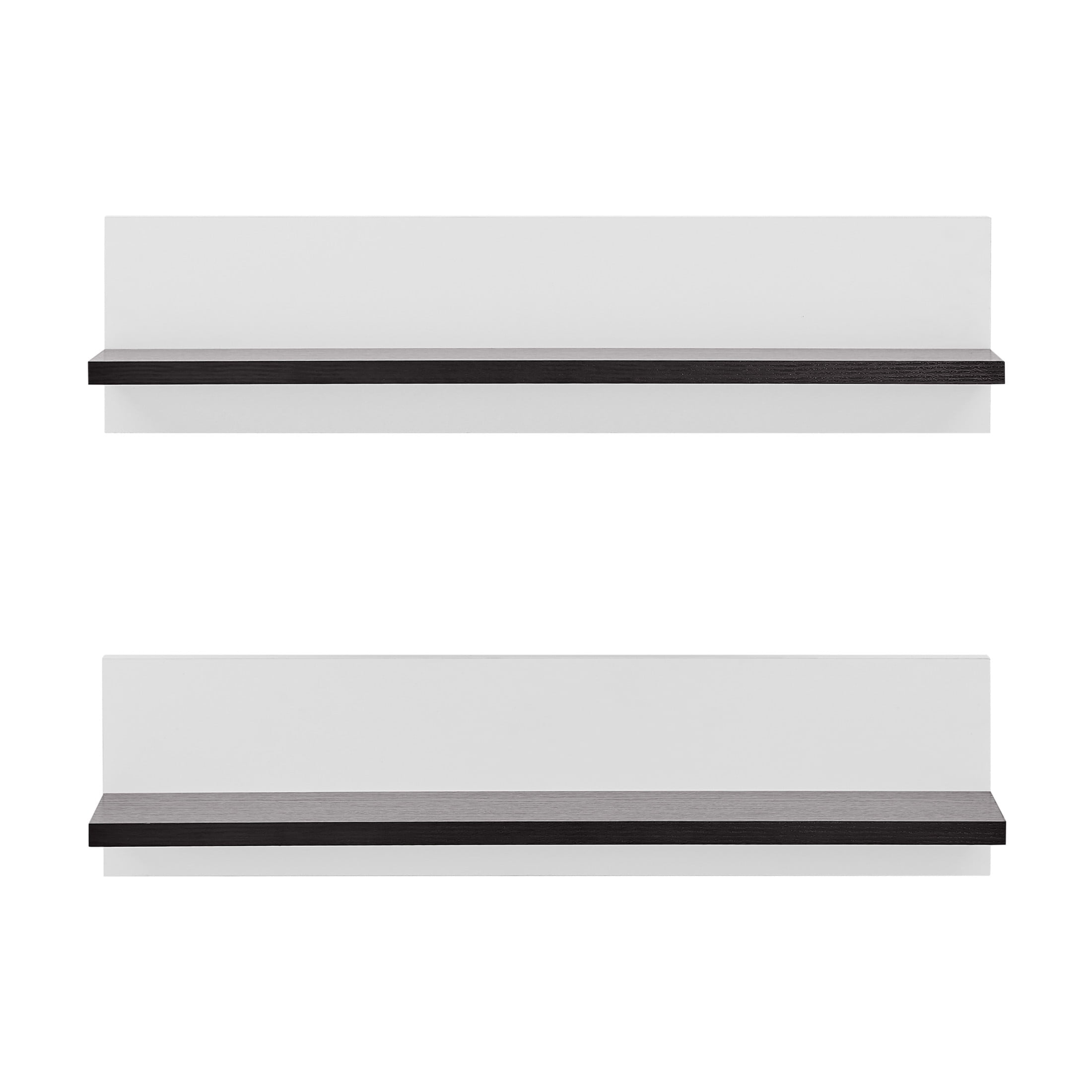 Danya B. Repose Display Photo Ledge Shelf Set Of 2 - White Back/Dark ... inside The Aesthetic Appeal of White Danya B. Silhouette Shelves