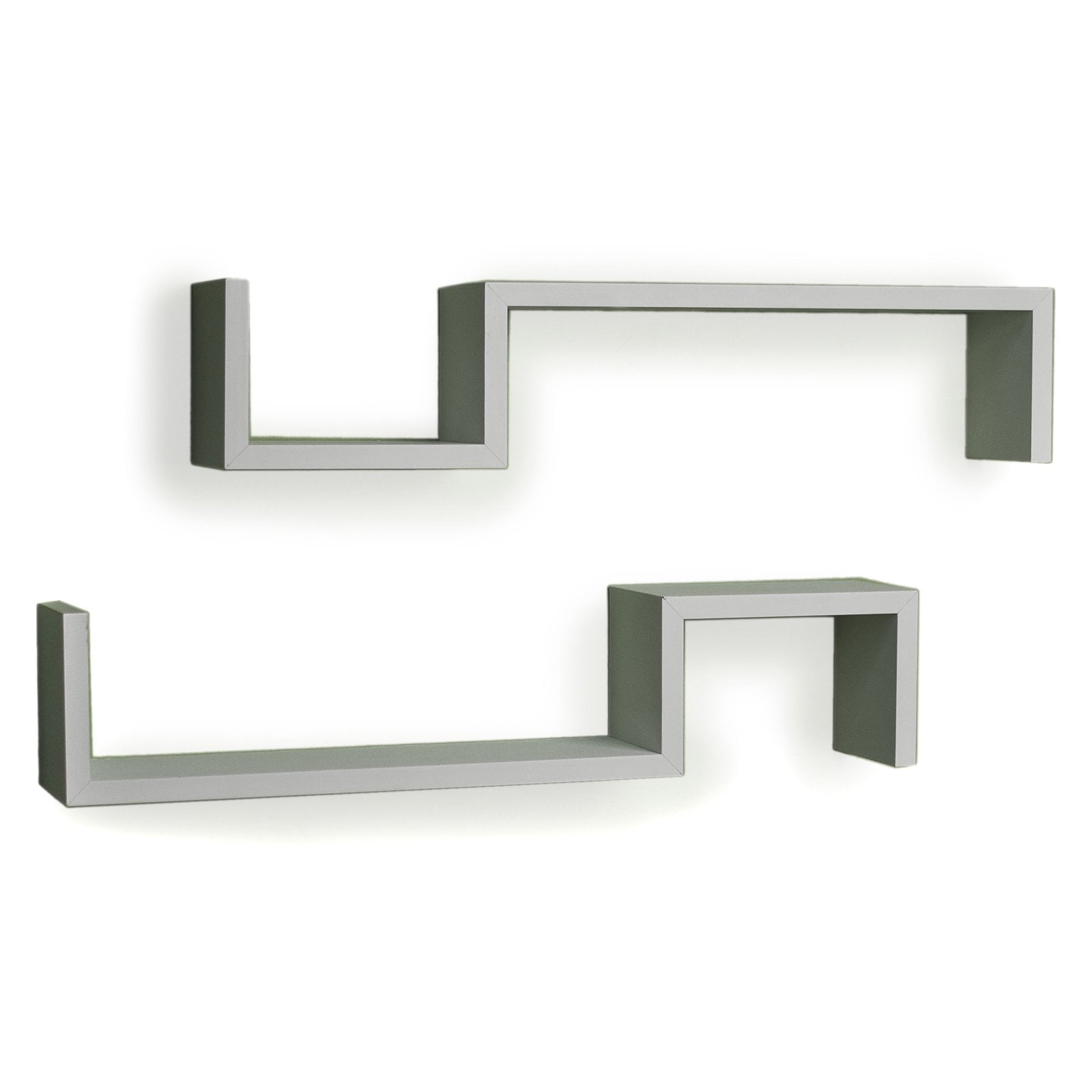 Danya B S Shape Wall Mount Floating Shelf - Set Of 2 Shelves In White ... with regard to The Aesthetic Appeal of White Danya B. Silhouette Shelves