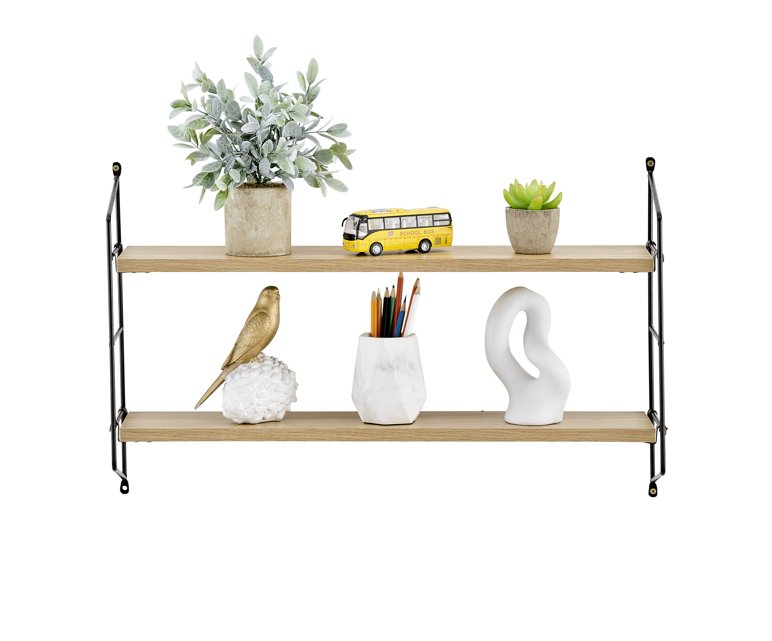 Danya B. Severini Floating Bracket Farmhouse Two-Tier Wall Shelf - Industrial - Display And Wall ... pertaining to Creative Ways to Style Your Danya B. Rio Modular Floating Shelf