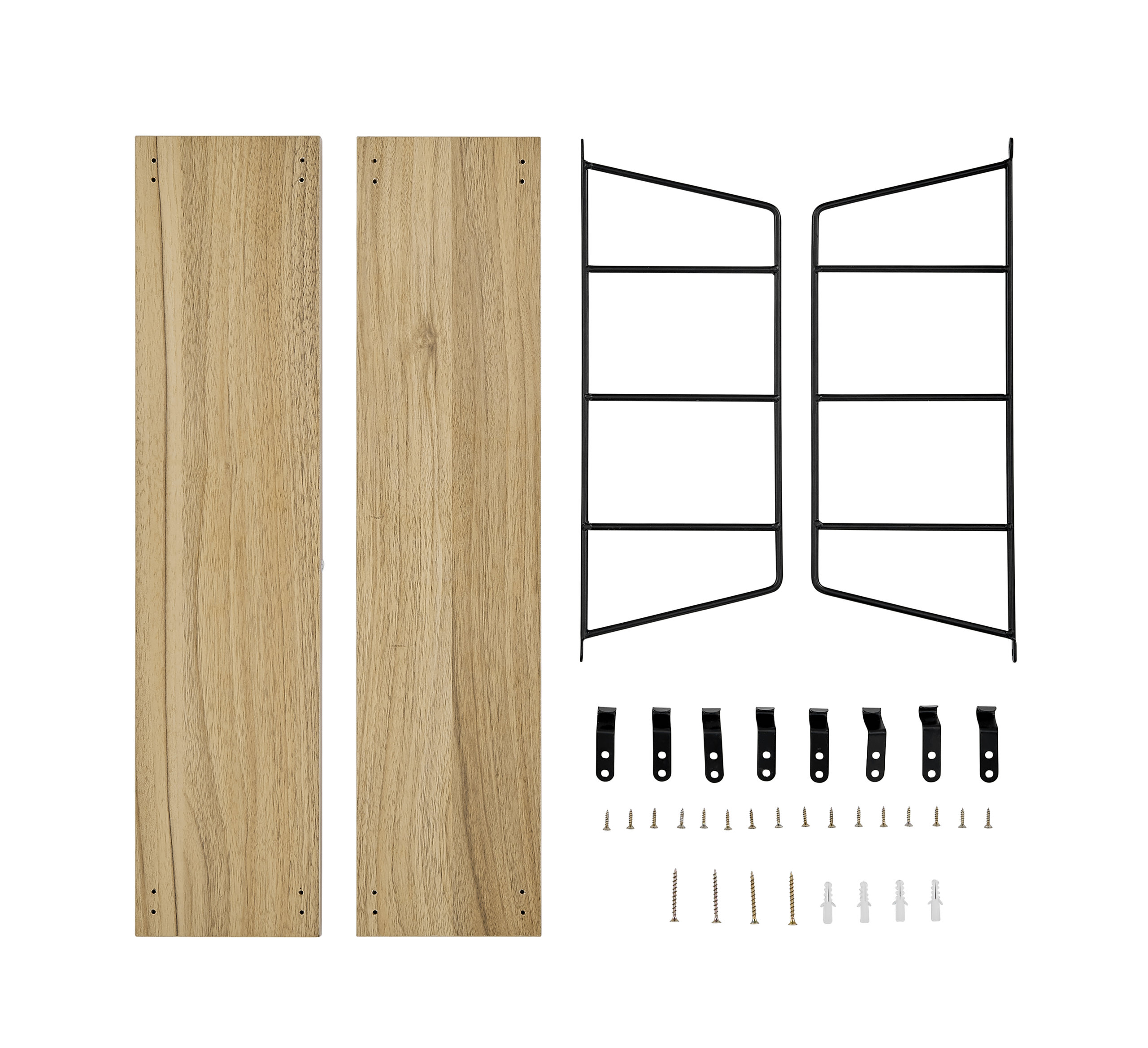 Danya B. Severini Floating Bracket Farmhouse Two-Tier Wall Shelf - Industrial - Display And Wall ... regarding Creative Ways to Style Your Danya B. Rio Modular Floating Shelf