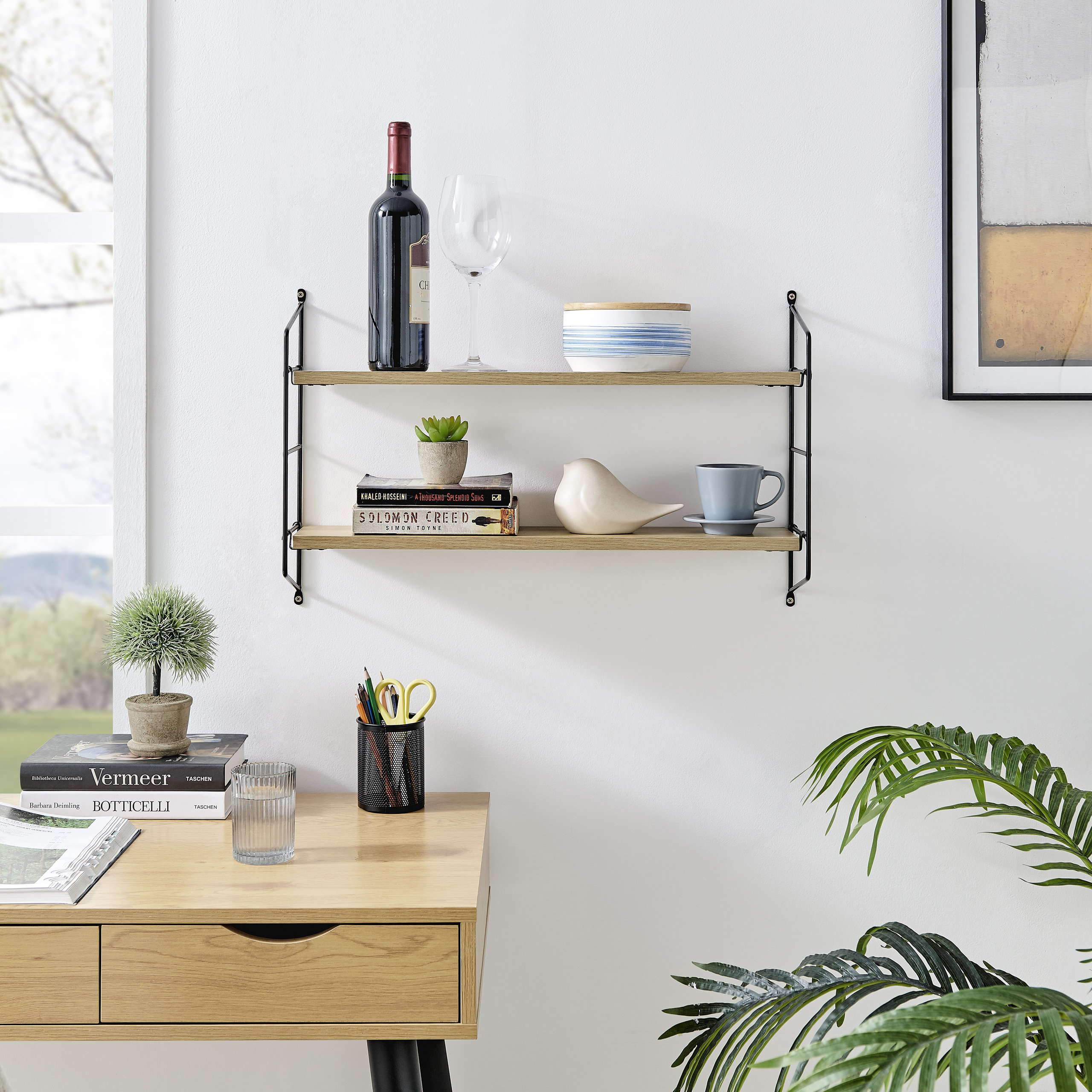 Danya B. Severini Floating Bracket Farmhouse Two-Tier Wall Shelf - Industrial - Display And Wall ... with regard to Creative Ways to Style Your Danya B. Rio Modular Floating Shelf