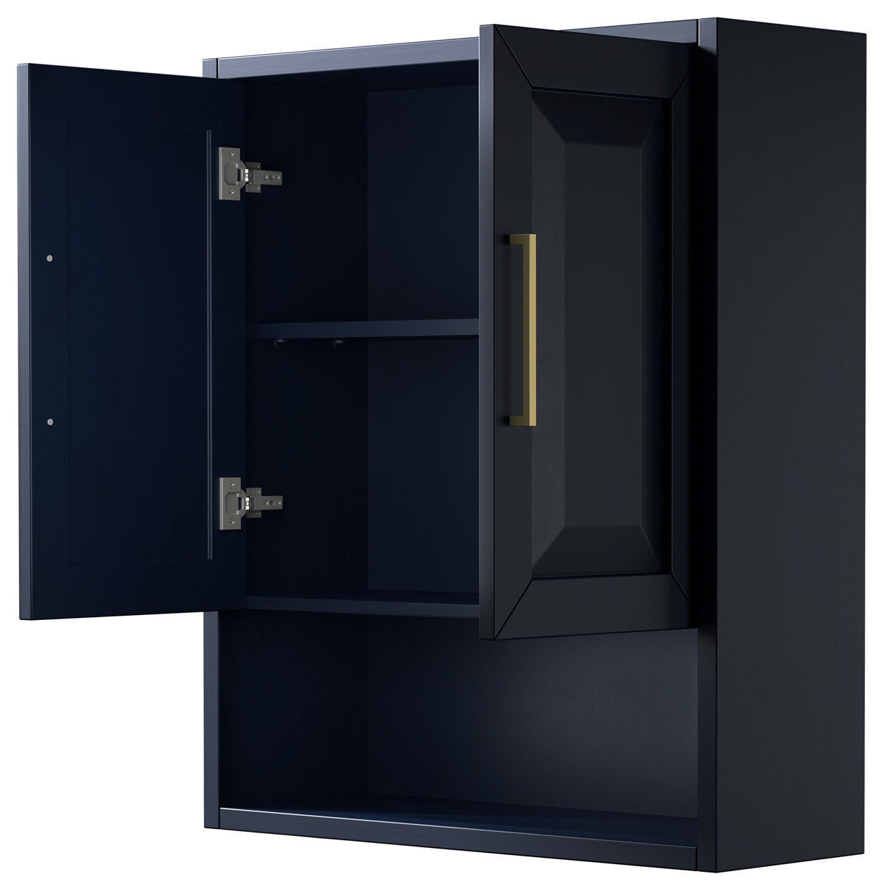 Daria Wall-Mounted Storage Cabinet - Transitional - Bathroom Cabinets ... in Daria Bathroom Wall-Mounted Storage Cabinet In In Dark Blue W/ Brushed Gold Trim